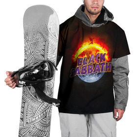Накидка на куртку 3D с принтом Black Sabbath земля в огне в Санкт-Петербурге, 100% полиэстер |  | Тематика изображения на принте: black sabbath | группа | метал | надпись | оззи | осборн | хард рок | хеви метал