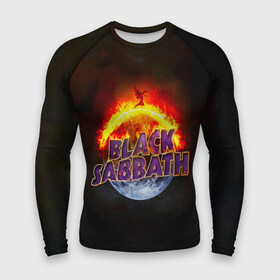 Мужской рашгард 3D с принтом Black Sabbath земля в огне в Санкт-Петербурге,  |  | black sabbath | группа | метал | надпись | оззи | осборн | хард рок | хеви метал