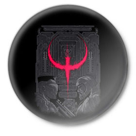 Значок с принтом Quake champions в Санкт-Петербурге,  металл | круглая форма, металлическая застежка в виде булавки | quake