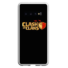 Чехол для Samsung Galaxy S10 с принтом Clash of Clans в Санкт-Петербурге, Силикон | Область печати: задняя сторона чехла, без боковых панелей | Тематика изображения на принте: игра | кланс | клэш | онлайн | оф | стратегия