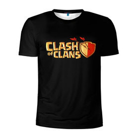 Мужская футболка 3D спортивная с принтом Clash of Clans в Санкт-Петербурге, 100% полиэстер с улучшенными характеристиками | приталенный силуэт, круглая горловина, широкие плечи, сужается к линии бедра | Тематика изображения на принте: игра | кланс | клэш | онлайн | оф | стратегия