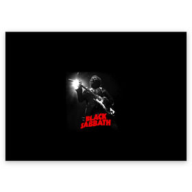 Поздравительная открытка с принтом Black Sabbath в Санкт-Петербурге, 100% бумага | плотность бумаги 280 г/м2, матовая, на обратной стороне линовка и место для марки
 | Тематика изображения на принте: black sabbath | ozzy osbourne | билл уорд | гизер батлер | гитара | группа | метал | музыка | надпись | оззи | осборн | песни | рок | солист | тони айомми | хард рок | хеви метал