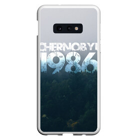 Чехол для Samsung S10E с принтом Чернобыль 1986 в Санкт-Петербурге, Силикон | Область печати: задняя сторона чехла, без боковых панелей | 1986 | дым | завод | лес | опасность | радиация | чаэс | чернобыль | экология