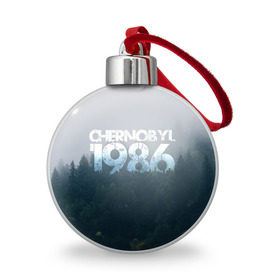 Ёлочный шар с принтом Чернобыль 1986 в Санкт-Петербурге, Пластик | Диаметр: 77 мм | Тематика изображения на принте: 1986 | дым | завод | лес | опасность | радиация | чаэс | чернобыль | экология