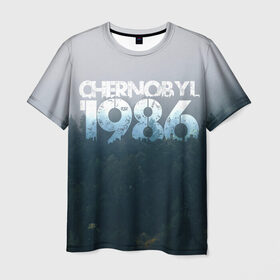 Мужская футболка 3D с принтом Чернобыль 1986 в Санкт-Петербурге, 100% полиэфир | прямой крой, круглый вырез горловины, длина до линии бедер | 1986 | дым | завод | лес | опасность | радиация | чаэс | чернобыль | экология