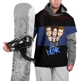 Накидка на куртку 3D с принтом Группа Blink-182 в Санкт-Петербурге, 100% полиэстер |  | blink | альтернативный рок | блинк | группа | марк хоппус | музыка | мэтт скиба | надпись | панк | панк рок | песни | поп панк | рок | синий | скейт панк | трэвис баркер