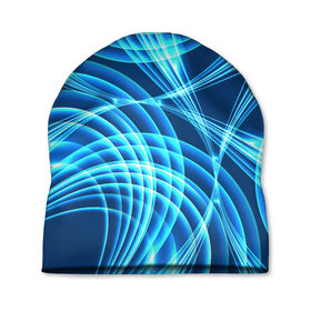 Шапка 3D с принтом Синие вихри в Санкт-Петербурге, 100% полиэстер | универсальный размер, печать по всей поверхности изделия | Тематика изображения на принте: абстракция | вихрь | синий | текстура