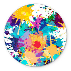 Коврик круглый с принтом Пятна краски в Санкт-Петербурге, резина и полиэстер | круглая форма, изображение наносится на всю лицевую часть | абстракция | брызги | краска | пятно