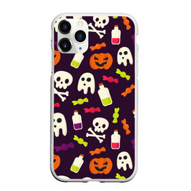 Чехол для iPhone 11 Pro Max матовый с принтом Halloween в Санкт-Петербурге, Силикон |  | halloween | сладости | тыква | хэллоуин | череп
