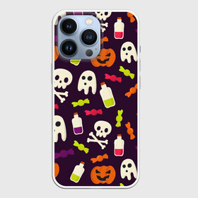 Чехол для iPhone 13 Pro с принтом Halloween в Санкт-Петербурге,  |  | halloween | сладости | тыква | хэллоуин | череп