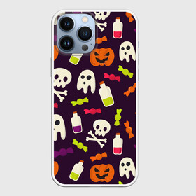 Чехол для iPhone 13 Pro Max с принтом Halloween в Санкт-Петербурге,  |  | halloween | сладости | тыква | хэллоуин | череп