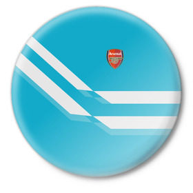 Значок с принтом Арсенал / FC Arsenal 2018 Blue в Санкт-Петербурге,  металл | круглая форма, металлическая застежка в виде булавки | Тематика изображения на принте: 