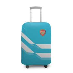 Чехол для чемодана 3D с принтом Арсенал / FC Arsenal 2018 Blue в Санкт-Петербурге, 86% полиэфир, 14% спандекс | двустороннее нанесение принта, прорези для ручек и колес | 