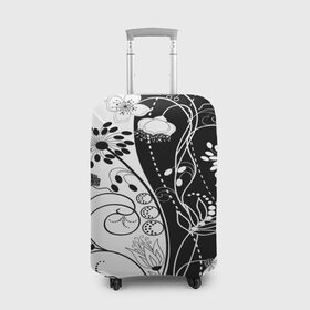 Чехол для чемодана 3D с принтом Retro flower в Санкт-Петербурге, 86% полиэфир, 14% спандекс | двустороннее нанесение принта, прорези для ручек и колес | blossom | flower | garden stuff | green stuff | бабочки | узор | цветочный орнамент | цветы | цеточный узор