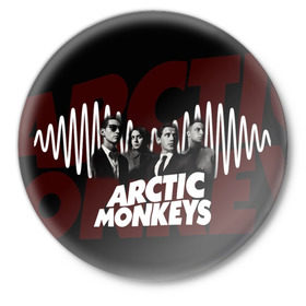 Значок с принтом Группа Arctic Monkeys в Санкт-Петербурге,  металл | круглая форма, металлическая застежка в виде булавки | Тематика изображения на принте: алекс тёрнер | арктик | арктические мартышки | гаражный | группа | дж ейми кук | инди рок | манкис | музыка | мэтт хелдер | ник о мэлли | обезьяна | постпанк ривайвл | психоделический | рок