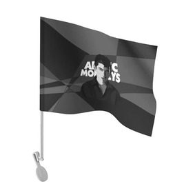 Флаг для автомобиля с принтом Солист Arctic Monkeys в Санкт-Петербурге, 100% полиэстер | Размер: 30*21 см | arc | алекс тёрнер | арктик | арктические мартышки | гаражный | группа | джейми кук | инди рок | манкис | музыка | мэтт хелдер | ник о мэлли | обезьяна | постпанк ривайвл | психоделический | рок