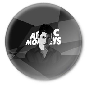 Значок с принтом Солист Arctic Monkeys в Санкт-Петербурге,  металл | круглая форма, металлическая застежка в виде булавки | arc | алекс тёрнер | арктик | арктические мартышки | гаражный | группа | джейми кук | инди рок | манкис | музыка | мэтт хелдер | ник о мэлли | обезьяна | постпанк ривайвл | психоделический | рок