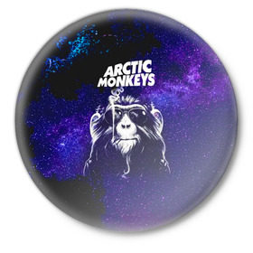 Значок с принтом Arctic Monkeys в Санкт-Петербурге,  металл | круглая форма, металлическая застежка в виде булавки | алекс тёрнер | арктик | арктические мартышки | гаражный | группа | джейми кук | инди рок | манкис | музыка | мэтт хелдер | ник о мэлли | обезьяна | постпанк ривайвл | психоделический | рок
