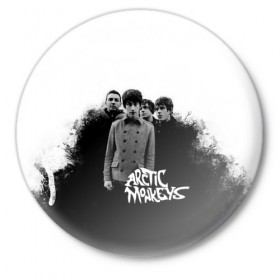 Значок с принтом Группа Arctic Monkeys в Санкт-Петербурге,  металл | круглая форма, металлическая застежка в виде булавки | Тематика изображения на принте: arctic monkeys обезьянка