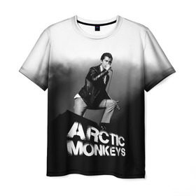 Мужская футболка 3D с принтом Солист Arctic Monkeys в Санкт-Петербурге, 100% полиэфир | прямой крой, круглый вырез горловины, длина до линии бедер | алекс тёрнер | арктик | арктические мартышки | гаражный | группа | джейми кук | инди рок | манкис | музыка | мэтт хелдер | ник о мэлли | обезьяна | постпанк ривайвл | психоделический | рок