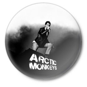 Значок с принтом Солист Arctic Monkeys в Санкт-Петербурге,  металл | круглая форма, металлическая застежка в виде булавки | алекс тёрнер | арктик | арктические мартышки | гаражный | группа | джейми кук | инди рок | манкис | музыка | мэтт хелдер | ник о мэлли | обезьяна | постпанк ривайвл | психоделический | рок