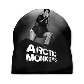 Шапка 3D с принтом Солист Arctic Monkeys в Санкт-Петербурге, 100% полиэстер | универсальный размер, печать по всей поверхности изделия | алекс тёрнер | арктик | арктические мартышки | гаражный | группа | джейми кук | инди рок | манкис | музыка | мэтт хелдер | ник о мэлли | обезьяна | постпанк ривайвл | психоделический | рок