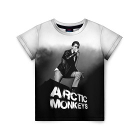 Детская футболка 3D с принтом Солист Arctic Monkeys в Санкт-Петербурге, 100% гипоаллергенный полиэфир | прямой крой, круглый вырез горловины, длина до линии бедер, чуть спущенное плечо, ткань немного тянется | алекс тёрнер | арктик | арктические мартышки | гаражный | группа | джейми кук | инди рок | манкис | музыка | мэтт хелдер | ник о мэлли | обезьяна | постпанк ривайвл | психоделический | рок