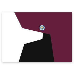 Поздравительная открытка с принтом Manchester city 2018 #2 в Санкт-Петербурге, 100% бумага | плотность бумаги 280 г/м2, матовая, на обратной стороне линовка и место для марки
 | emirates | fc | manchester city | абстракция | геометрия | зож | клуб | линии | манчестер сити | мода | модные | мяч | спорт | спортивные | стиль | тренды | флаг россии | футбол | футбольный клуб | экстрим | эмблема