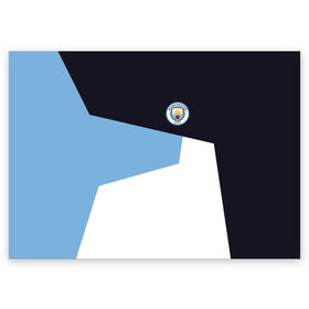 Поздравительная открытка с принтом Manchester city 2018 #4 в Санкт-Петербурге, 100% бумага | плотность бумаги 280 г/м2, матовая, на обратной стороне линовка и место для марки
 | emirates | fc | manchester city | абстракция | геометрия | зож | клуб | линии | манчестер сити | мода | модные | мяч | спорт | спортивные | стиль | тренды | флаг россии | футбол | футбольный клуб | экстрим | эмблема