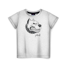 Детская футболка 3D с принтом Pitbull в Санкт-Петербурге, 100% гипоаллергенный полиэфир | прямой крой, круглый вырез горловины, длина до линии бедер, чуть спущенное плечо, ткань немного тянется | dog | питбуль | порода | рисунок | собака