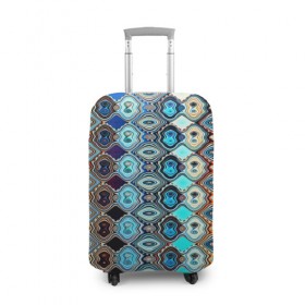 Чехол для чемодана 3D с принтом psychedelic mosaica в Санкт-Петербурге, 86% полиэфир, 14% спандекс | двустороннее нанесение принта, прорези для ручек и колес | Тематика изображения на принте: 