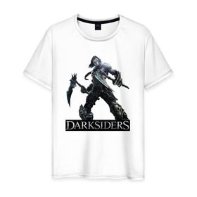 Мужская футболка хлопок с принтом Darksiders 7 в Санкт-Петербурге, 100% хлопок | прямой крой, круглый вырез горловины, длина до линии бедер, слегка спущенное плечо. | darksiders
