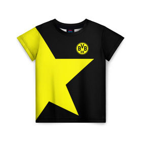Детская футболка 3D с принтом FC Borussia Dortmund 2018 в Санкт-Петербурге, 100% гипоаллергенный полиэфир | прямой крой, круглый вырез горловины, длина до линии бедер, чуть спущенное плечо, ткань немного тянется | Тематика изображения на принте: боруссия | дортмунд