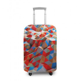 Чехол для чемодана 3D с принтом abstraction polygon в Санкт-Петербурге, 86% полиэфир, 14% спандекс | двустороннее нанесение принта, прорези для ручек и колес | 