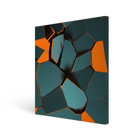 Холст квадратный с принтом Нано в Санкт-Петербурге, 100% ПВХ |  | abstraction | абстракция | геометрия | грани | полигоны | сочетания | треугольники