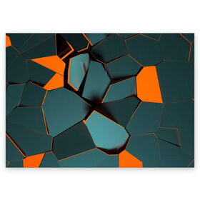 Поздравительная открытка с принтом Нано в Санкт-Петербурге, 100% бумага | плотность бумаги 280 г/м2, матовая, на обратной стороне линовка и место для марки
 | abstraction | абстракция | геометрия | грани | полигоны | сочетания | треугольники