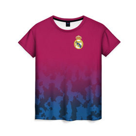 Женская футболка 3D с принтом Real Madrid 2018 Military 2 в Санкт-Петербурге, 100% полиэфир ( синтетическое хлопкоподобное полотно) | прямой крой, круглый вырез горловины, длина до линии бедер | emirates | fc | real madrid | клуб | реал мадрид