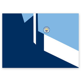 Поздравительная открытка с принтом Manchester city 2018 #6 в Санкт-Петербурге, 100% бумага | плотность бумаги 280 г/м2, матовая, на обратной стороне линовка и место для марки
 | emirates | fc | manchester city | абстракция | геометрия | зож | клуб | линии | манчестер сити | мода | модные | мяч | спорт | спортивные | стиль | тренды | флаг россии | футбол | футбольный клуб | экстрим | эмблема