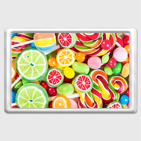 Магнит 45*70 с принтом Candy в Санкт-Петербурге, Пластик | Размер: 78*52 мм; Размер печати: 70*45 | candy | colorful | lollipop | sweet | конфеты | леденцы | сладости
