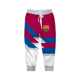 Детские брюки 3D с принтом FC Barcelona #4 в Санкт-Петербурге, 100% полиэстер | манжеты по низу, эластичный пояс регулируется шнурком, по бокам два кармана без застежек, внутренняя часть кармана из мелкой сетки | Тематика изображения на принте: 