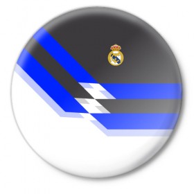 Значок с принтом Real Madrid 2018 в Санкт-Петербурге,  металл | круглая форма, металлическая застежка в виде булавки | Тематика изображения на принте: реал мадрид | эмблема
