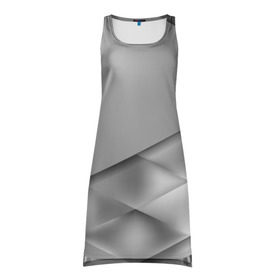 Платье-майка 3D с принтом Grey rhombuses в Санкт-Петербурге, 100% полиэстер | полуприлегающий силуэт, широкие бретели, круглый вырез горловины, удлиненный подол сзади. | grey | абстракция | геометрия | ромб | текстура