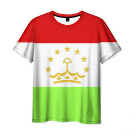 Мужская футболка 3D с принтом Флаг Таджикистана в Санкт-Петербурге, 100% полиэфир | прямой крой, круглый вырез горловины, длина до линии бедер | парчами точикистон | таджикистан | точикистон | флаг | флаг таджикистана