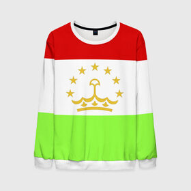 Мужской свитшот 3D с принтом Флаг Таджикистана в Санкт-Петербурге, 100% полиэстер с мягким внутренним слоем | круглый вырез горловины, мягкая резинка на манжетах и поясе, свободная посадка по фигуре | парчами точикистон | таджикистан | точикистон | флаг | флаг таджикистана