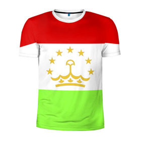 Мужская футболка 3D спортивная с принтом Флаг Таджикистана в Санкт-Петербурге, 100% полиэстер с улучшенными характеристиками | приталенный силуэт, круглая горловина, широкие плечи, сужается к линии бедра | парчами точикистон | таджикистан | точикистон | флаг | флаг таджикистана