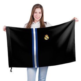 Флаг 3D с принтом Real Madrid Line Collection в Санкт-Петербурге, 100% полиэстер | плотность ткани — 95 г/м2, размер — 67 х 109 см. Принт наносится с одной стороны | emirates | fc | real madrid | клуб | мяч | реал мадрид