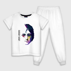 Детская пижама хлопок с принтом Джон Ленон в Санкт-Петербурге, 100% хлопок |  брюки и футболка прямого кроя, без карманов, на брюках мягкая резинка на поясе и по низу штанин
 | john lennon | the beatles | битлс | джон леннон