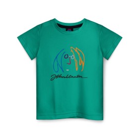 Детская футболка хлопок с принтом Джон Ленон 2 в Санкт-Петербурге, 100% хлопок | круглый вырез горловины, полуприлегающий силуэт, длина до линии бедер | Тематика изображения на принте: john lennon | the beatles | битлс | джон леннон