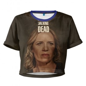 Женская футболка 3D укороченная с принтом Бойтесь ходячих мертвецов 3 в Санкт-Петербурге, 100% полиэстер | круглая горловина, длина футболки до линии талии, рукава с отворотами | 