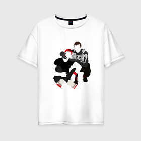 Женская футболка хлопок Oversize с принтом Twenty One Pilots в Санкт-Петербурге, 100% хлопок | свободный крой, круглый ворот, спущенный рукав, длина до линии бедер
 | твенти ван пилотс